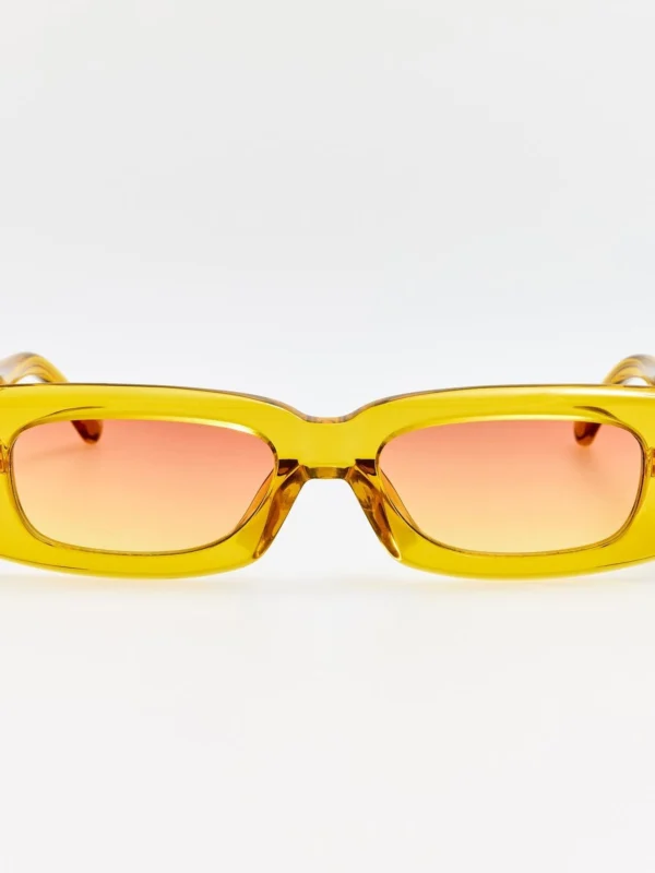 Linda Farrow Mini Marfa Sunglasses in Mustard