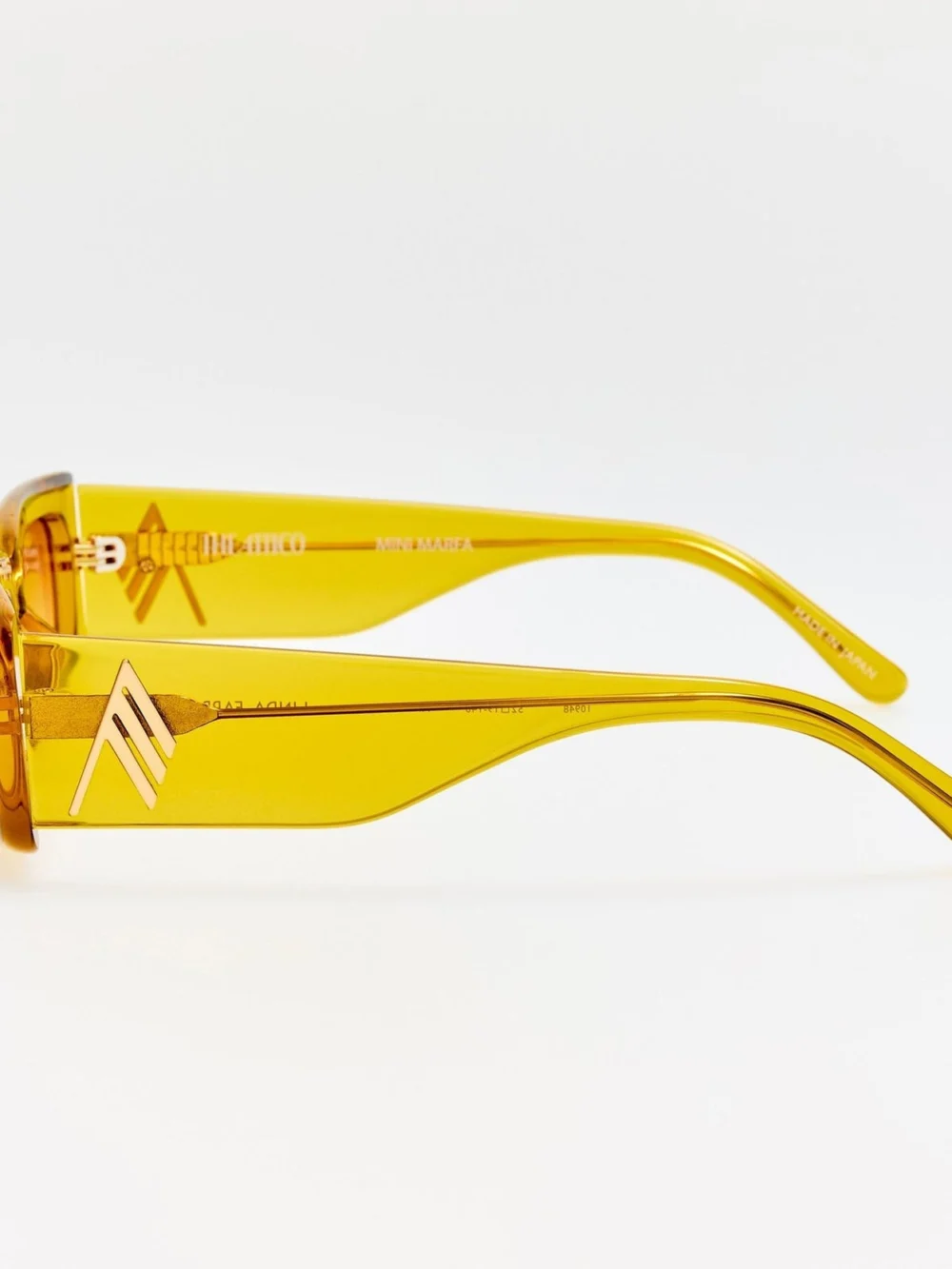 Linda Farrow Mini Marfa Sunglasses, mustard, view 4