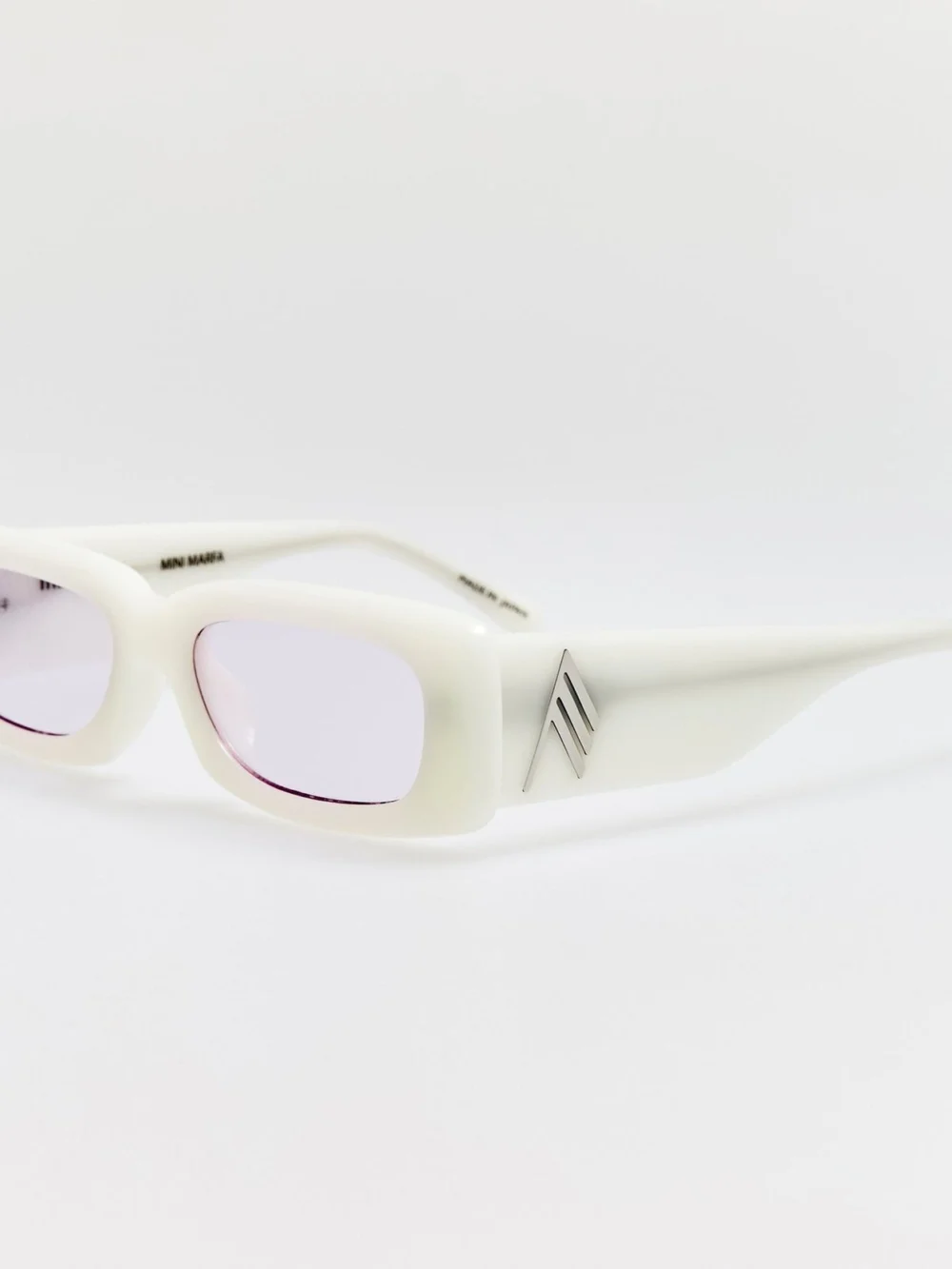 Linda Farrow Mini Marfa Sunglasses, white, view 2