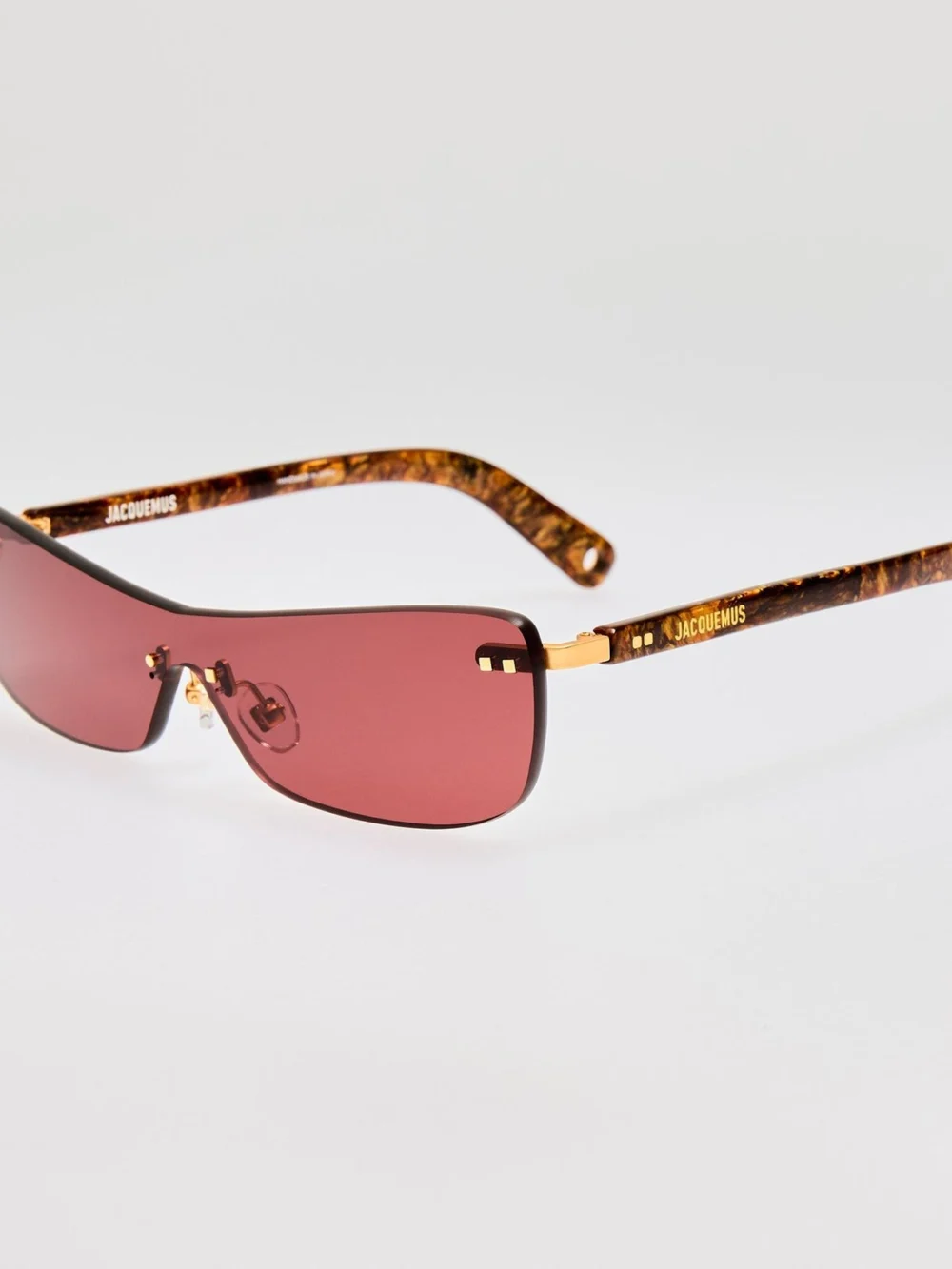 Linda Farrow Mirada Cat Eye Sunglasses, wood effect, view 3