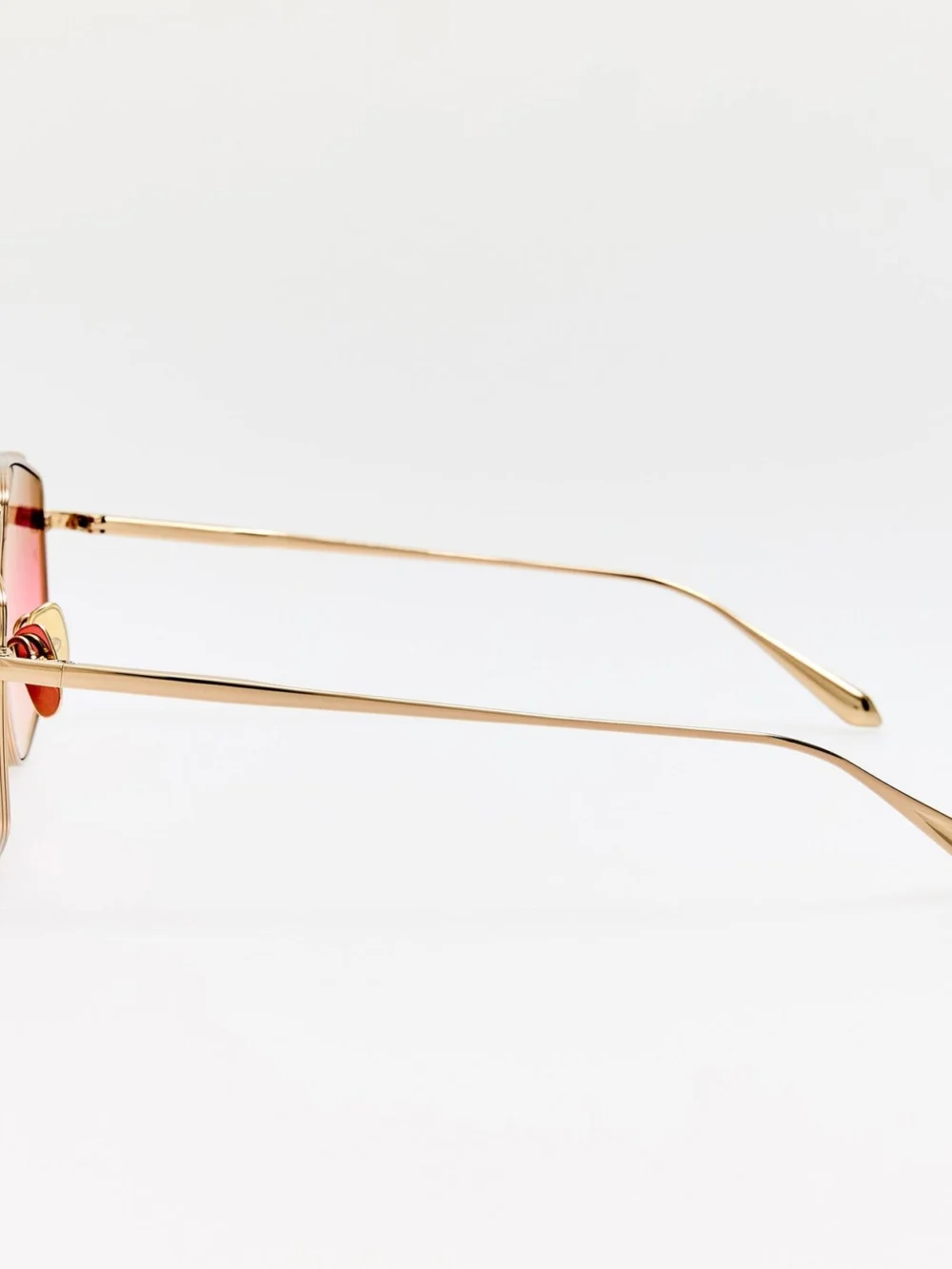Linda Farrow Miranda Sunglasses, 22k gold and pink, view 5