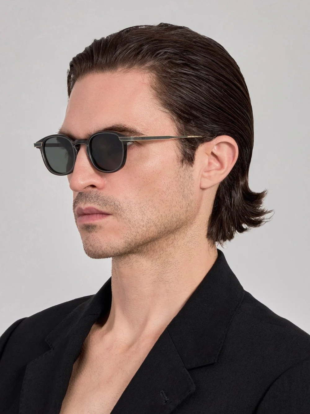 Linda Farrow Moore Sunglasses, buffalo horn and 925 sterling silver, view 4