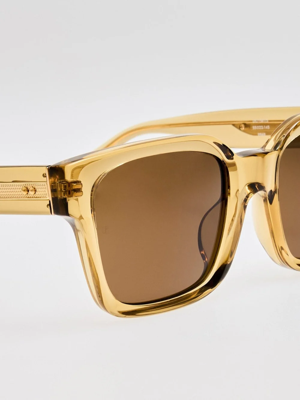 Linda Farrow Nathan Sunglasses, 22k gold and khaki, view 5