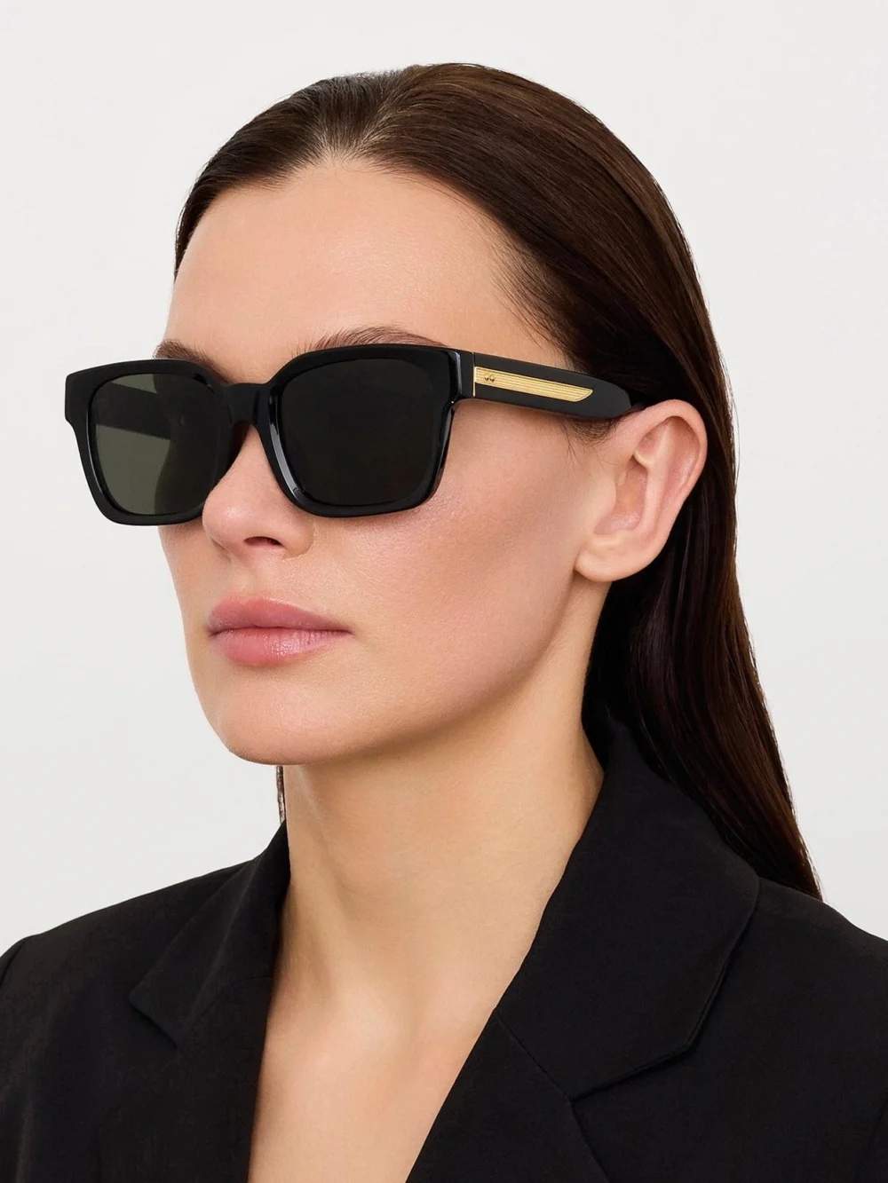 Linda Farrow Nathan Sunglasses, black, view 3