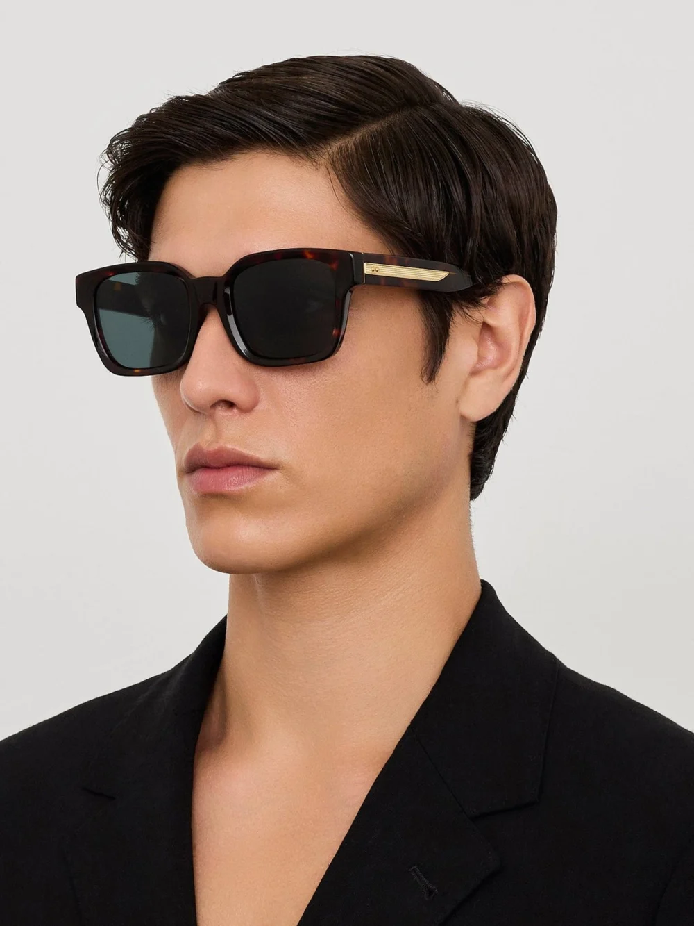 Linda Farrow Nathan Sunglasses, dark tortoiseshell, view 4