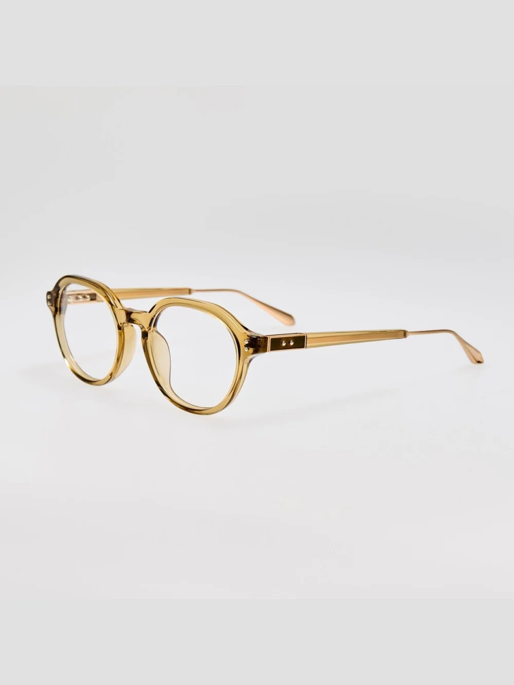Linda Farrow Neilson Optical, 22k gold and khaki, view 2