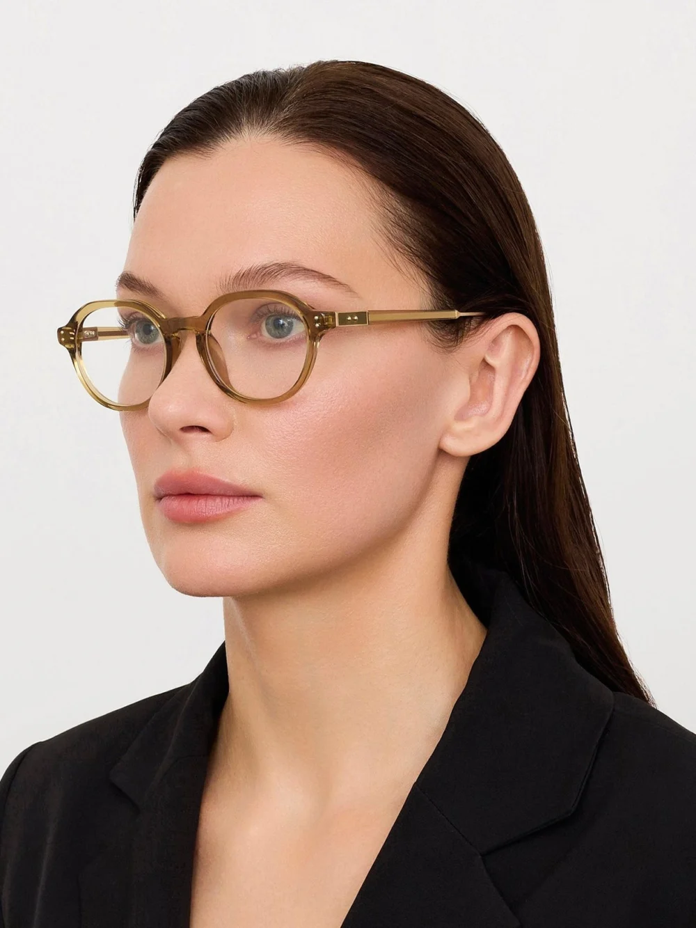 Linda Farrow Neilson Optical, 22k gold and khaki, view 3