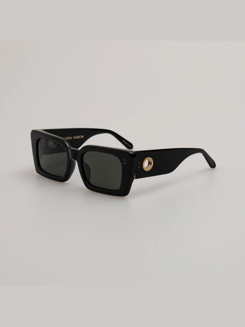 Linda Farrow Nieve Sunglasses, black, view 2