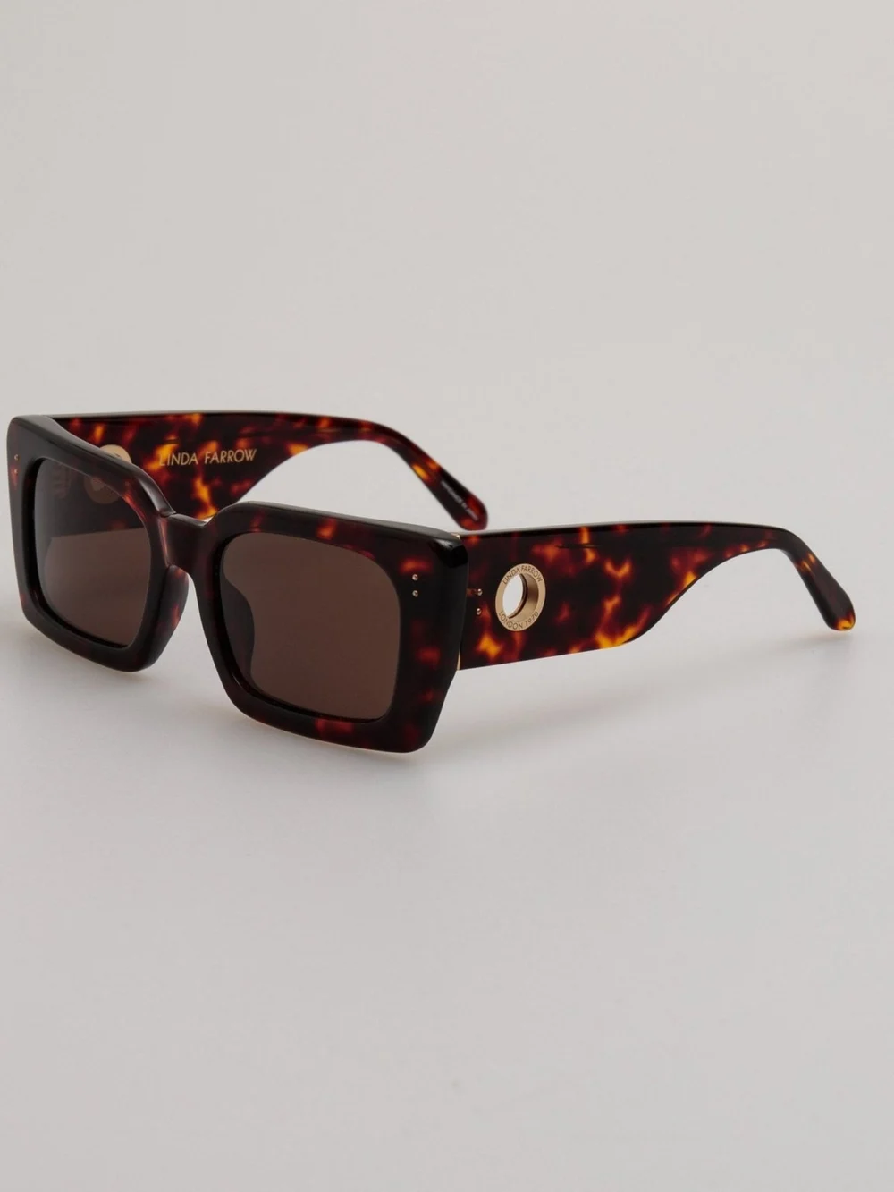 Linda Farrow Nieve Sunglasses, tortoiseshell, view 2