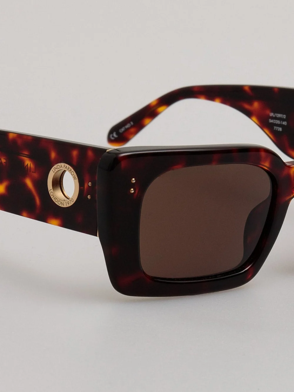 Linda Farrow Nieve Sunglasses, tortoiseshell, view 4