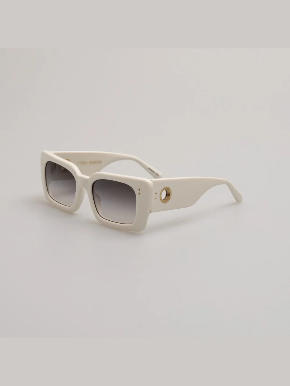 Linda Farrow Nieve Sunglasses, white, view 2