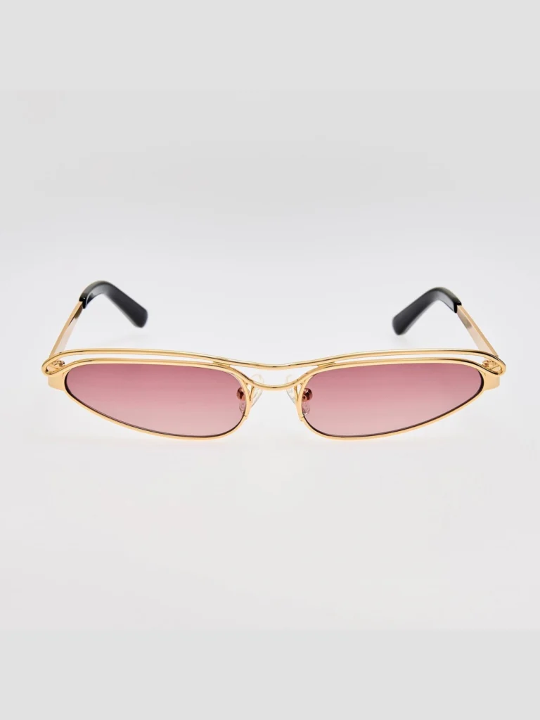 Linda Farrow Norma Sunglasses in Gold and Purple
