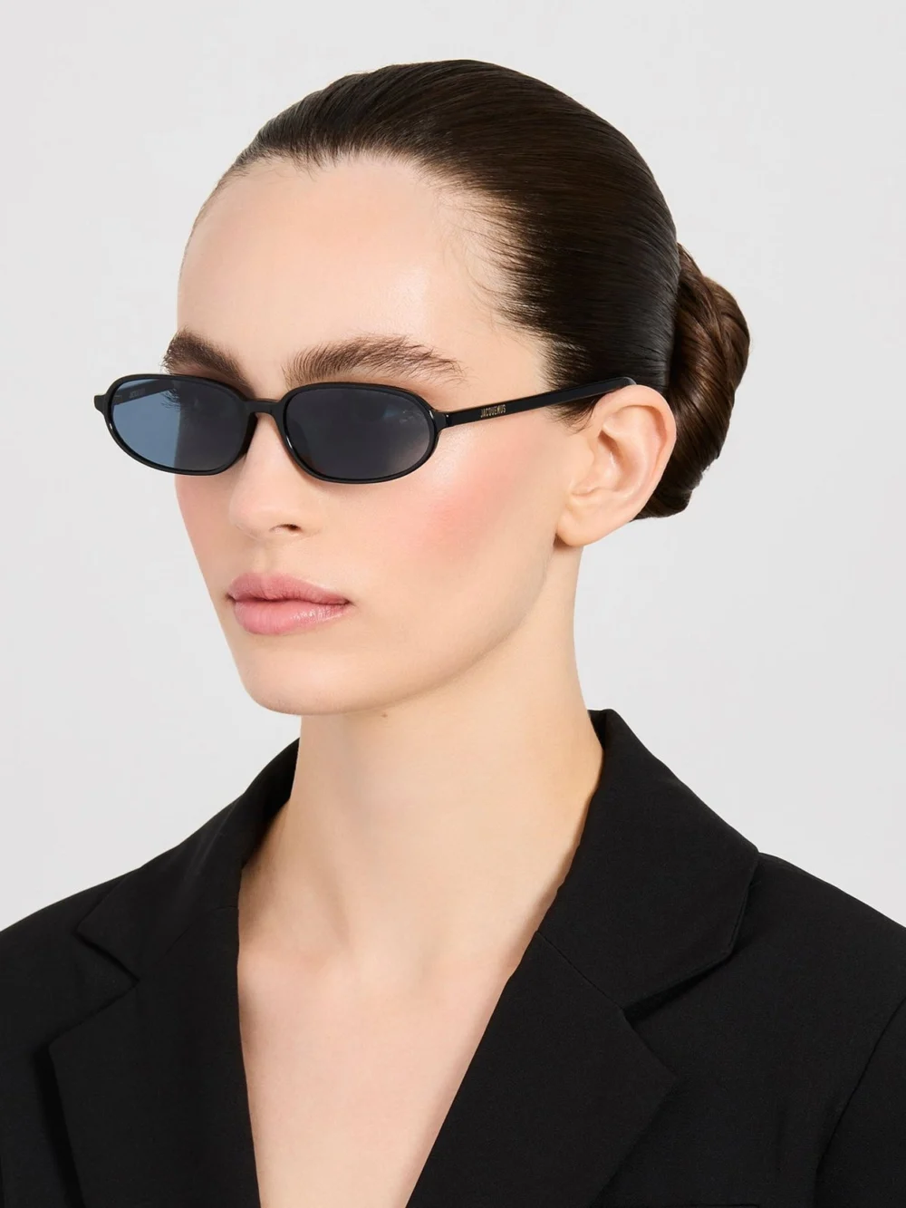 Linda Farrow Notte Sunglasses, black, view 3