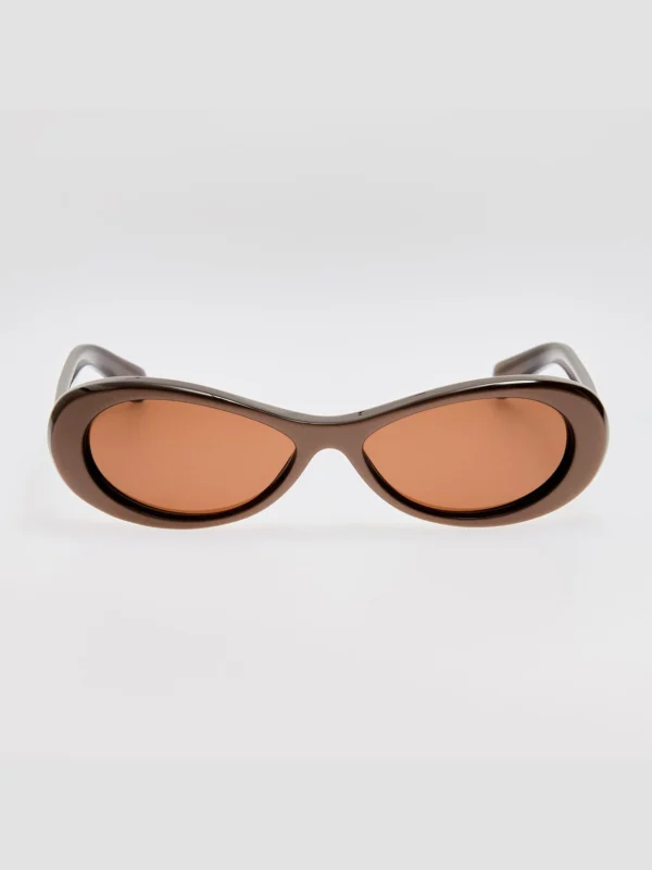 Linda Farrow Nuvola Sunglasses in Metallic Brown