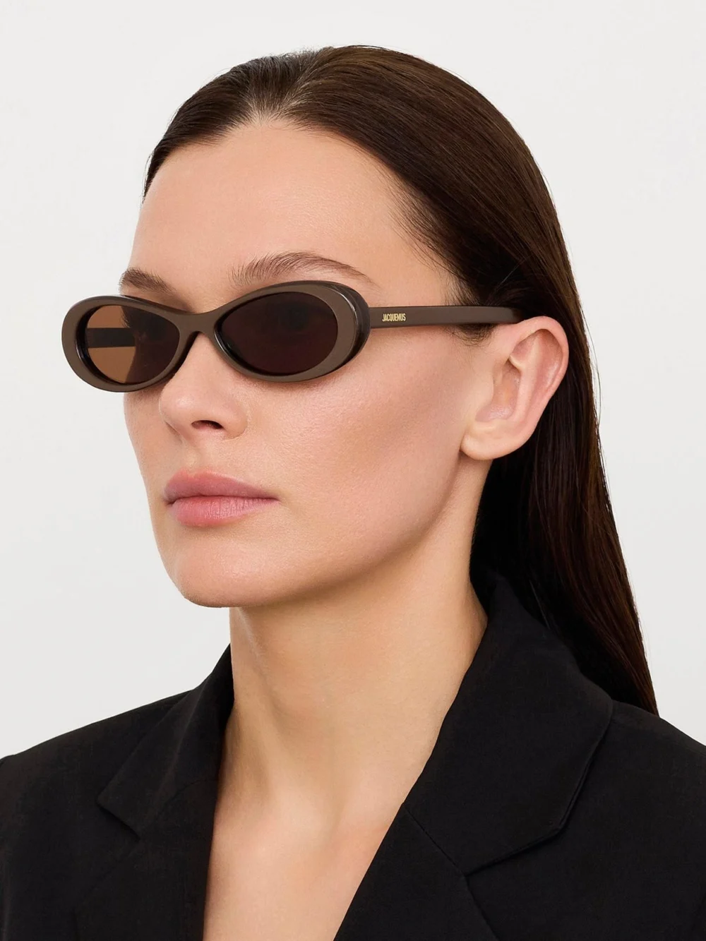 Linda Farrow Nuvola Sunglasses, metallic brown, view 3