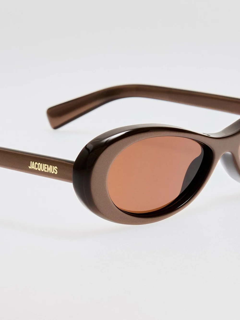 Linda Farrow Nuvola Sunglasses, metallic brown, view 4