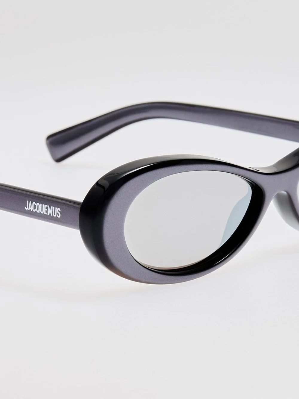 Linda Farrow Nuvola Sunglasses, metallic gunmetal, view 4