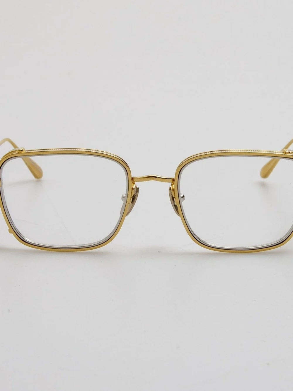 Linda Farrow Ofer Rectangular Optical Frame in 22k yellow gold