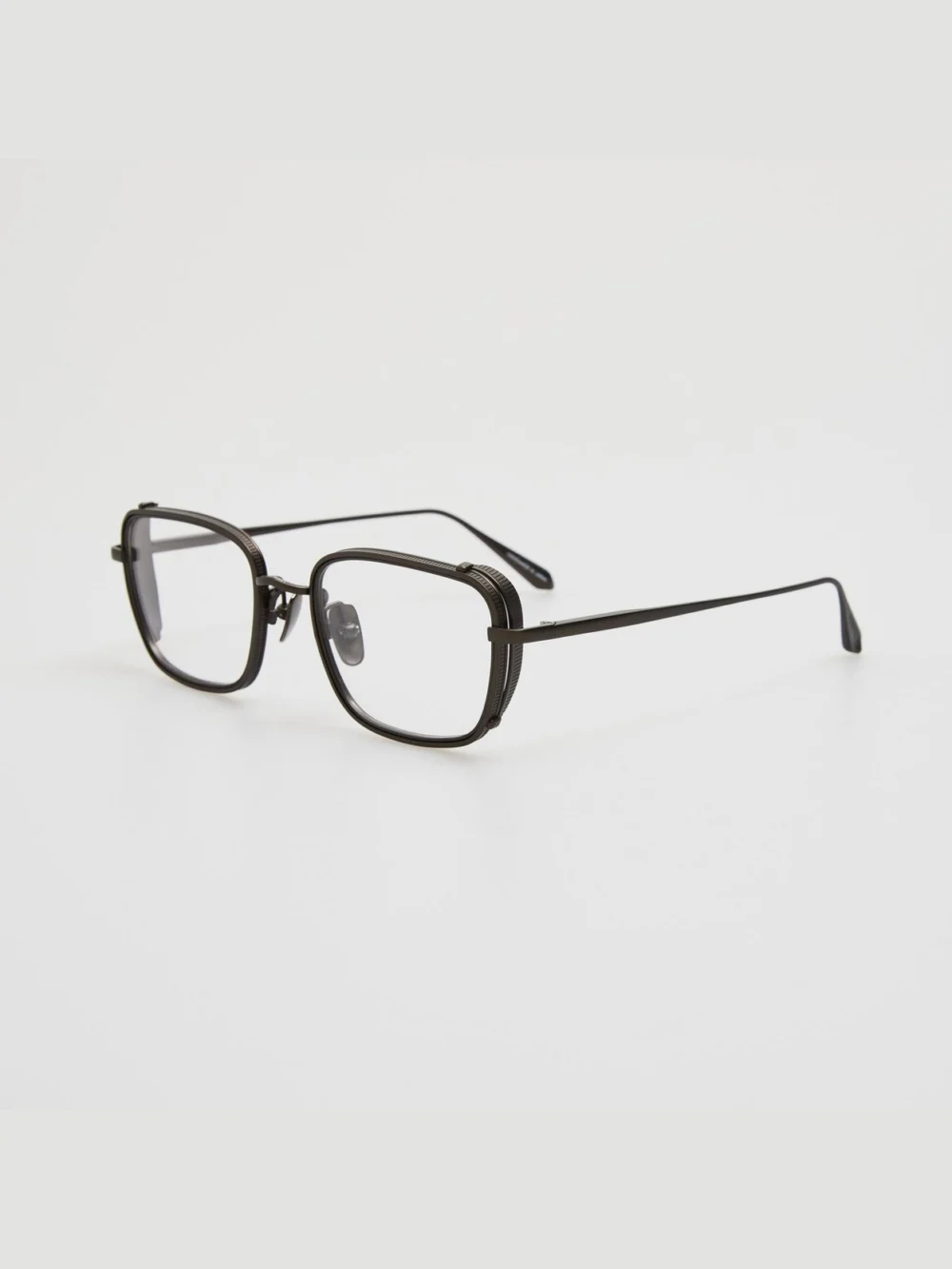 Linda Farrow Ofer Rectangular Optical Frame, matt black nickel, view 2