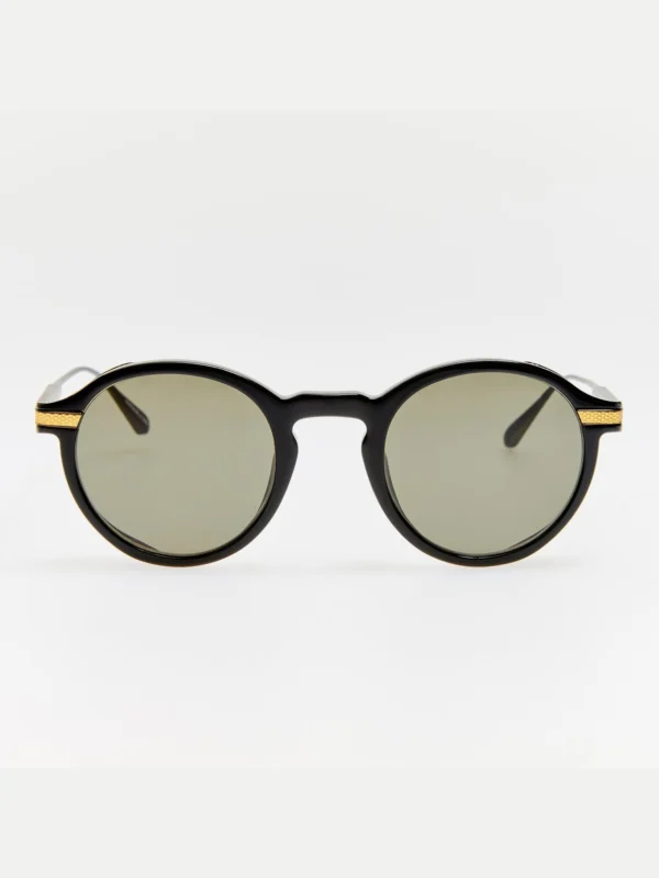 Linda Farrow Orion Explorer Sunglasses in Matt Nickel and Black