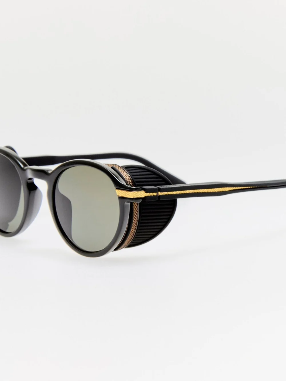 Linda Farrow Orion Explorer Sunglasses, matt nickel and black, view 2