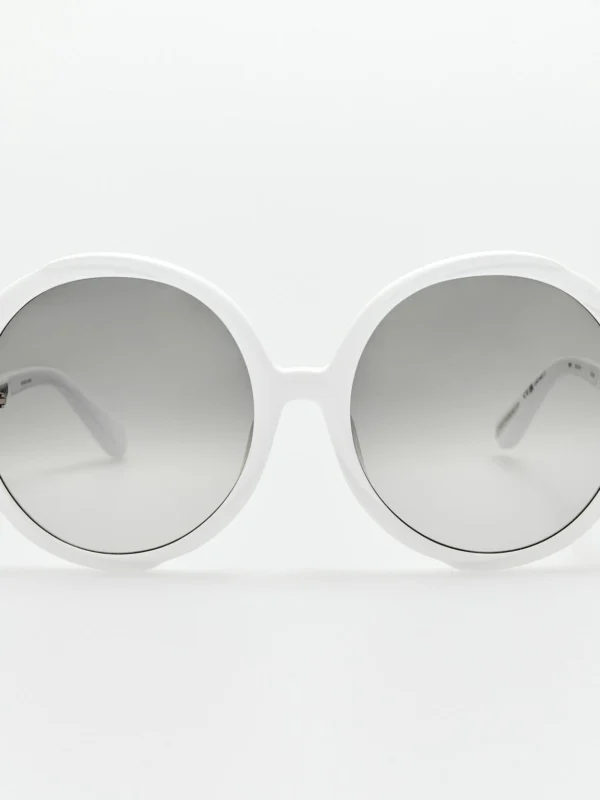 Linda Farrow Otavia Oversized Sunglasses in White