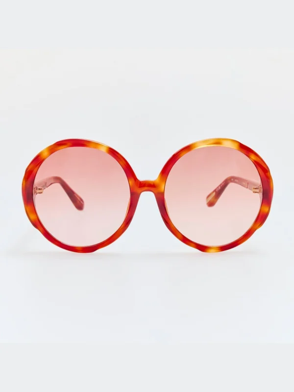 Linda Farrow Otavia Sunglasses in Amber Tortoiseshell