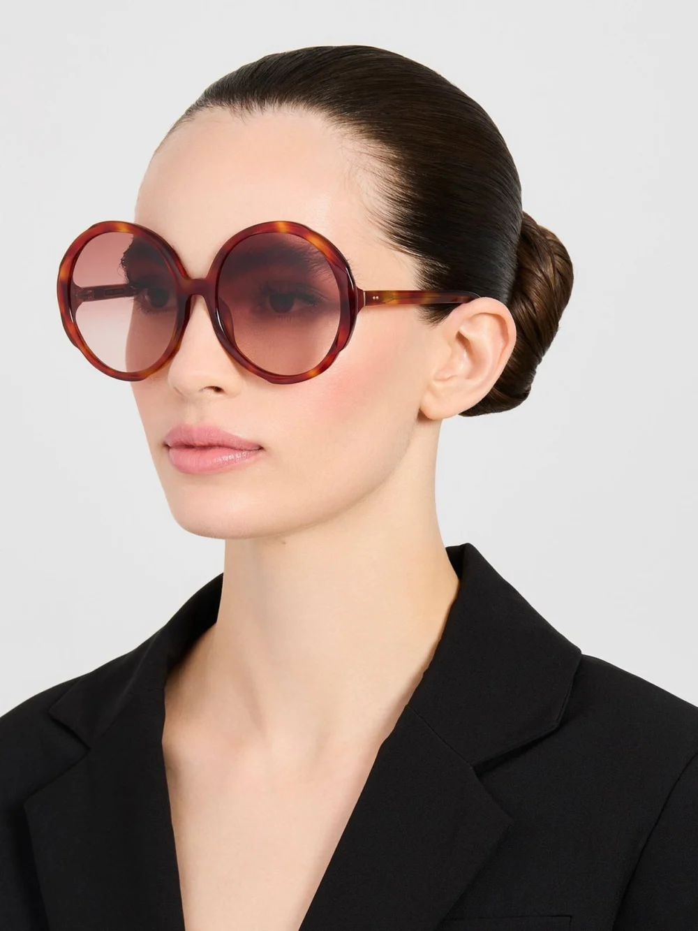 Linda Farrow Otavia Sunglasses, amber tortoiseshell, view 3