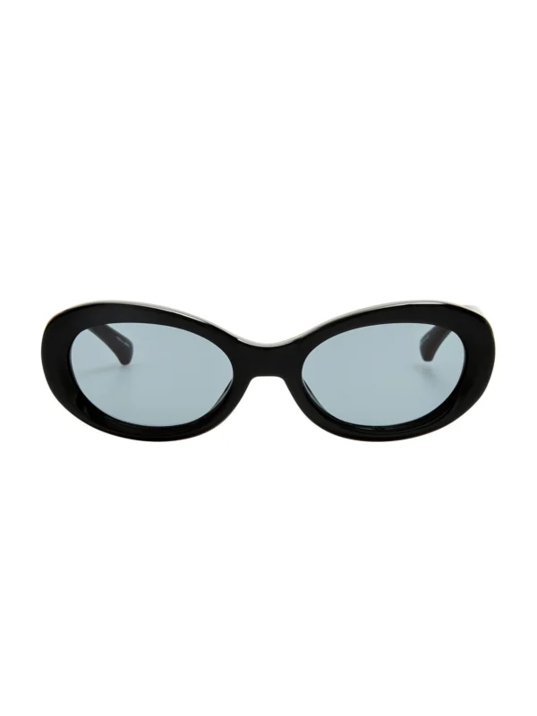 Linda Farrow Oval Sunglasses in Black