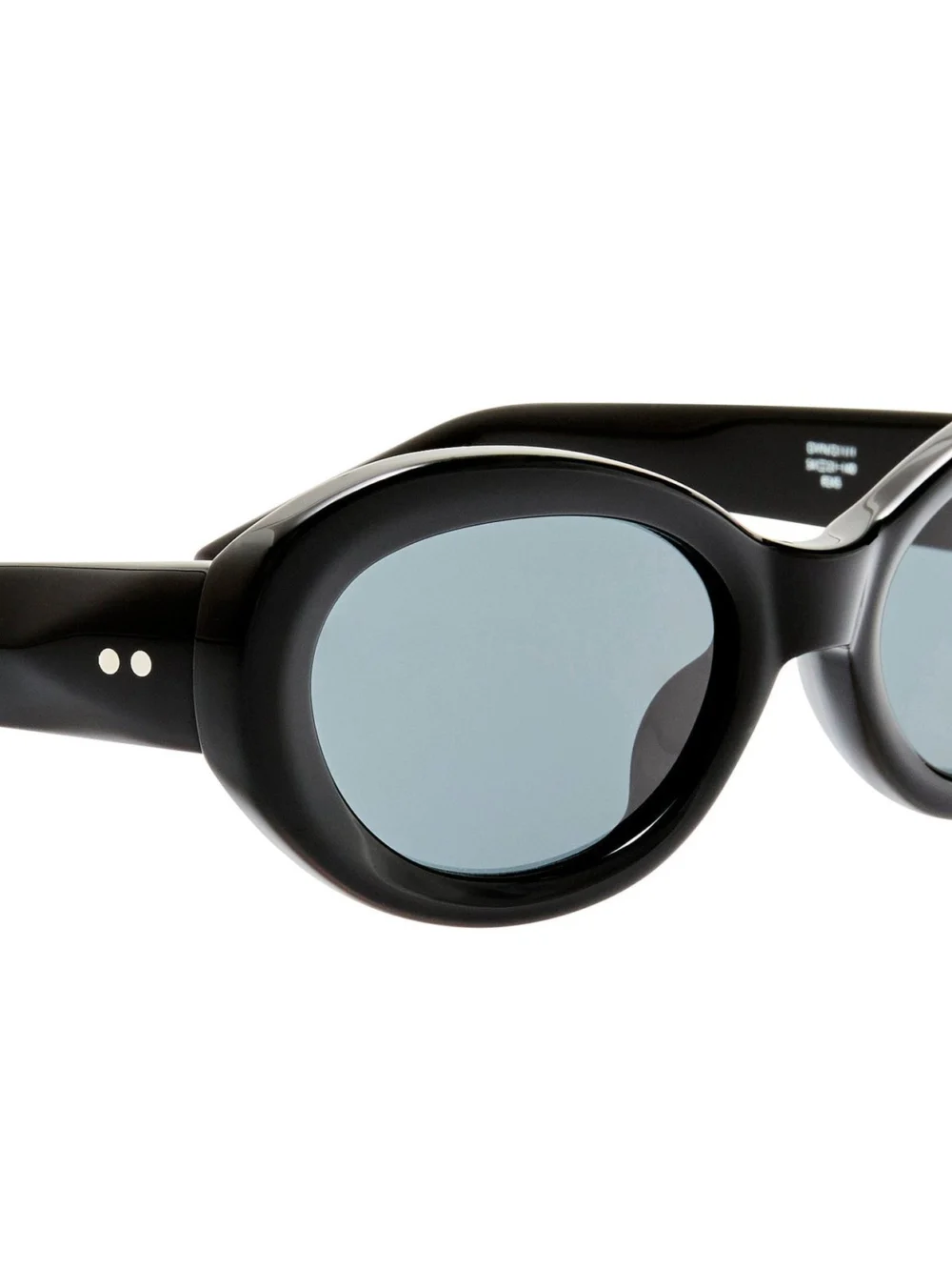 Linda Farrow Oval Sunglasses, black, view 3