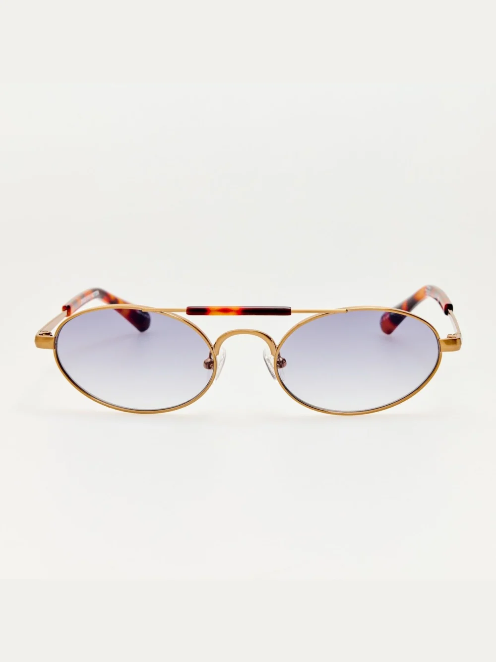 Linda Farrow Oval Sunglasses in gold and tortoiseshell