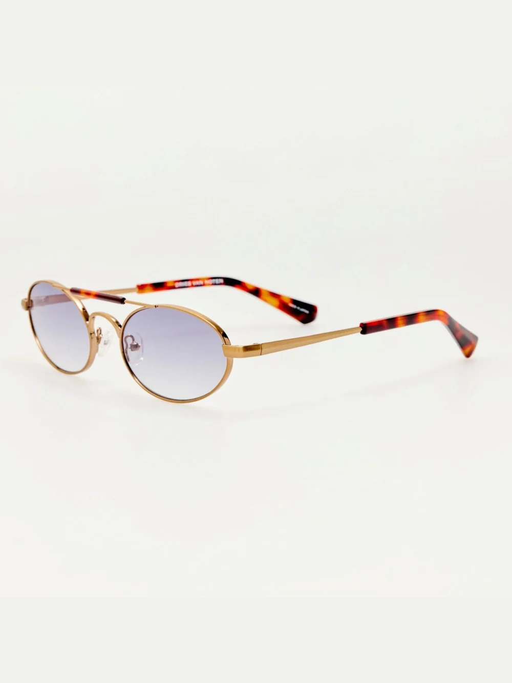 Linda Farrow Oval Sunglasses, gold and tortoiseshell, view 2