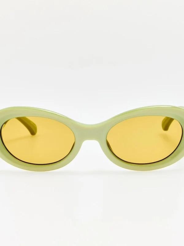 Linda Farrow Oval Sunglasses in Green