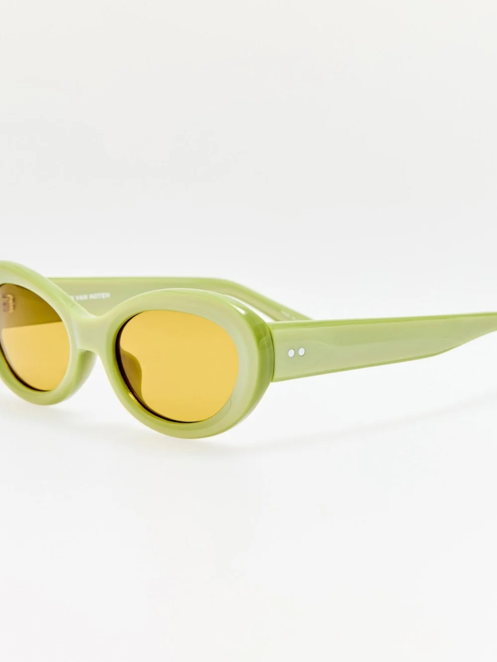 Linda Farrow Oval Sunglasses, green, view 2