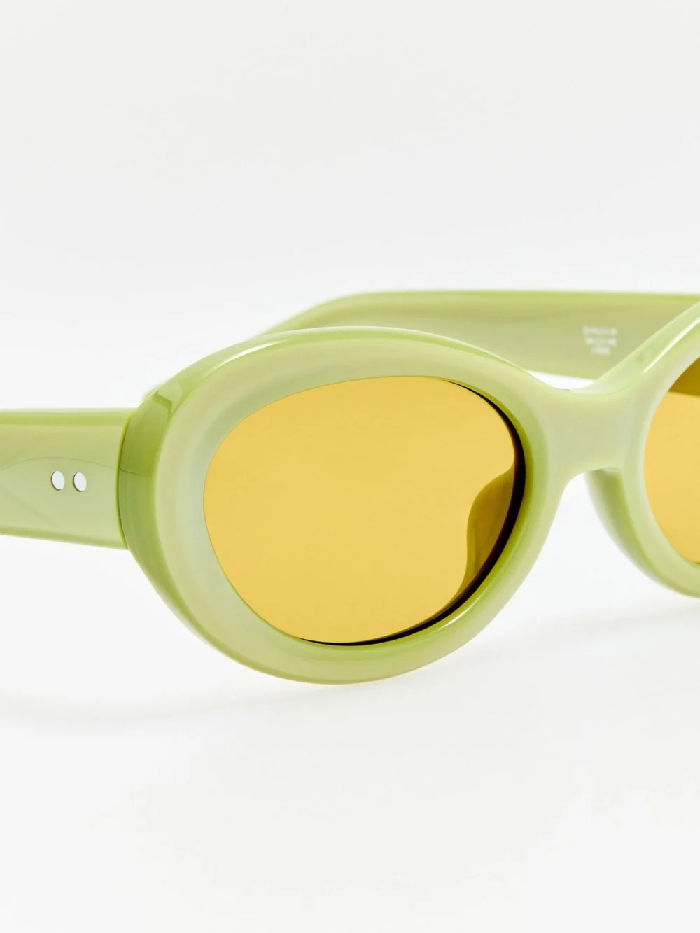Linda Farrow Oval Sunglasses, green, view 4