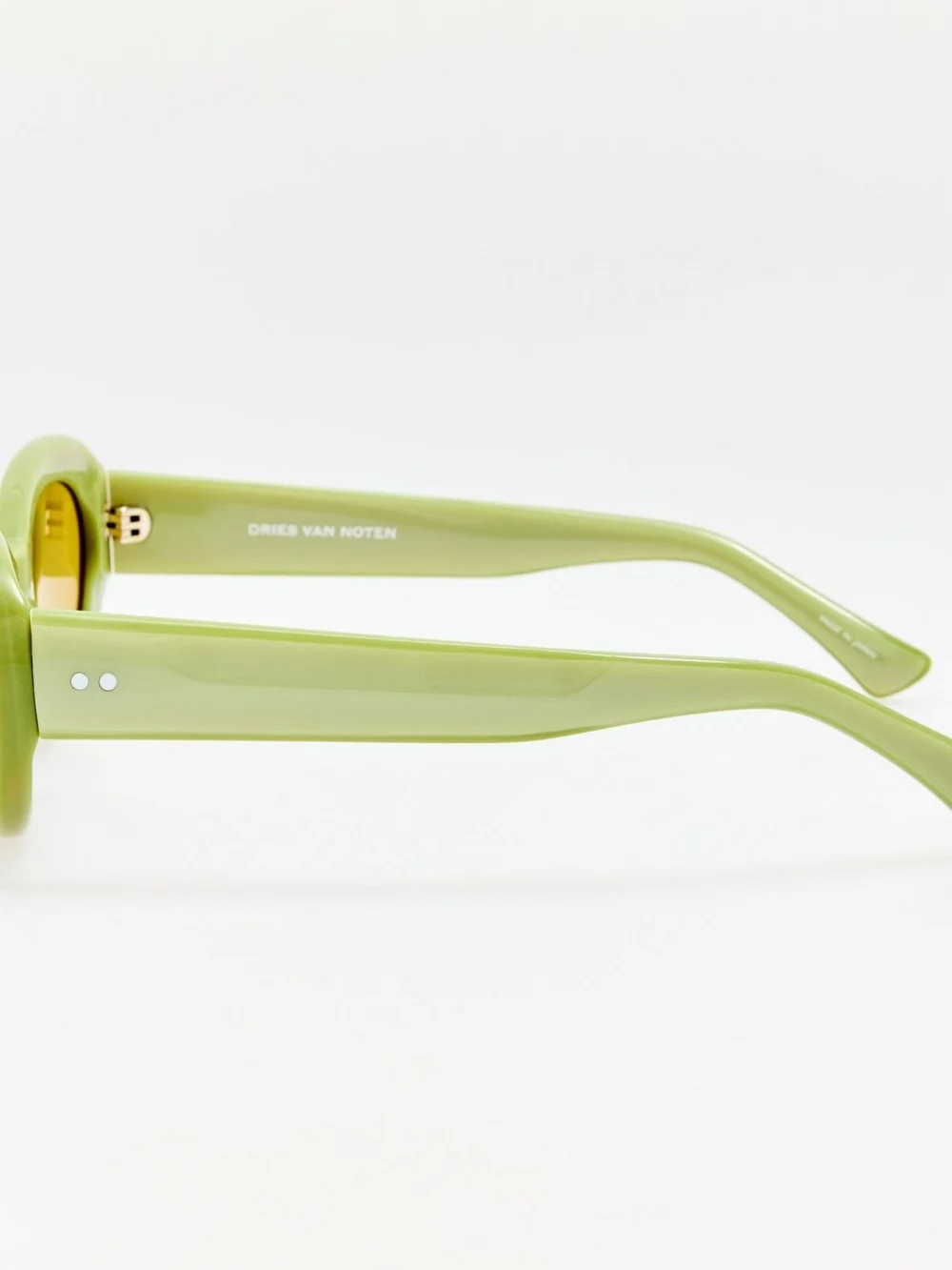 Linda Farrow Oval Sunglasses, green, view 5