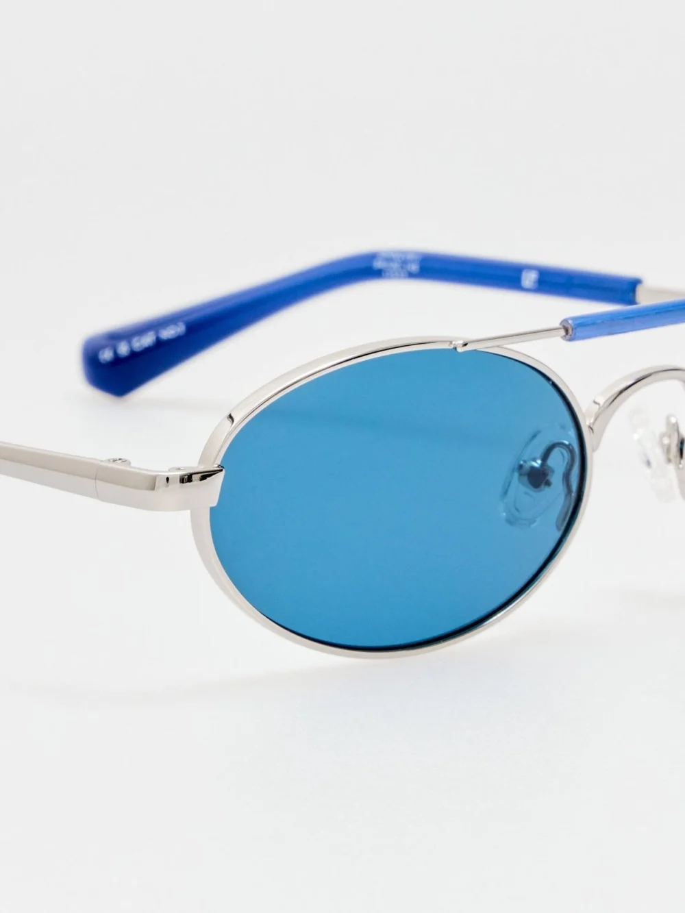 Linda Farrow Oval Sunglasses, navy, view 5