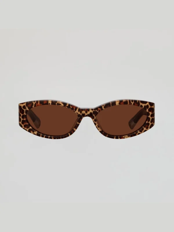 Linda Farrow Ovalo Oval Sunglasses in Leopard
