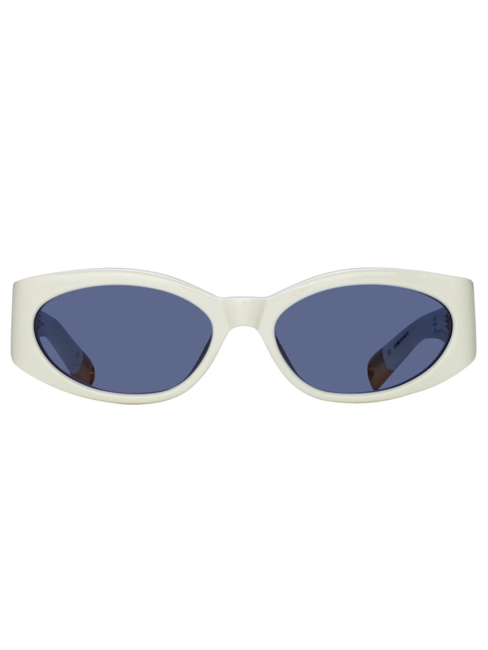 Linda Farrow Ovalo Oval Sunglasses in white
