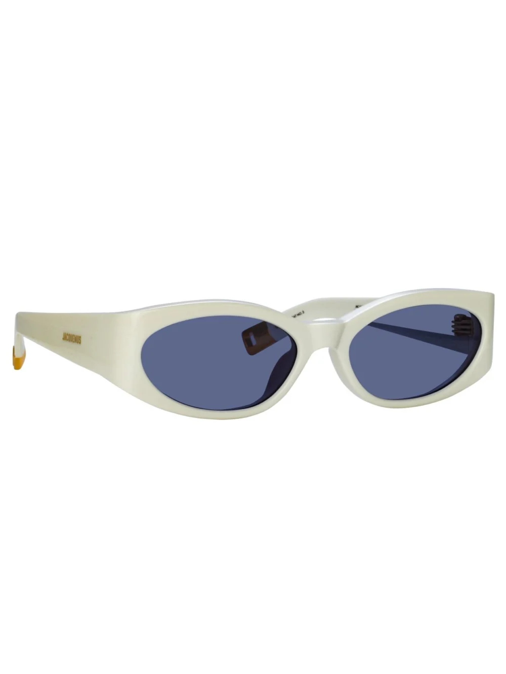 Linda Farrow Ovalo Oval Sunglasses, white, view 2