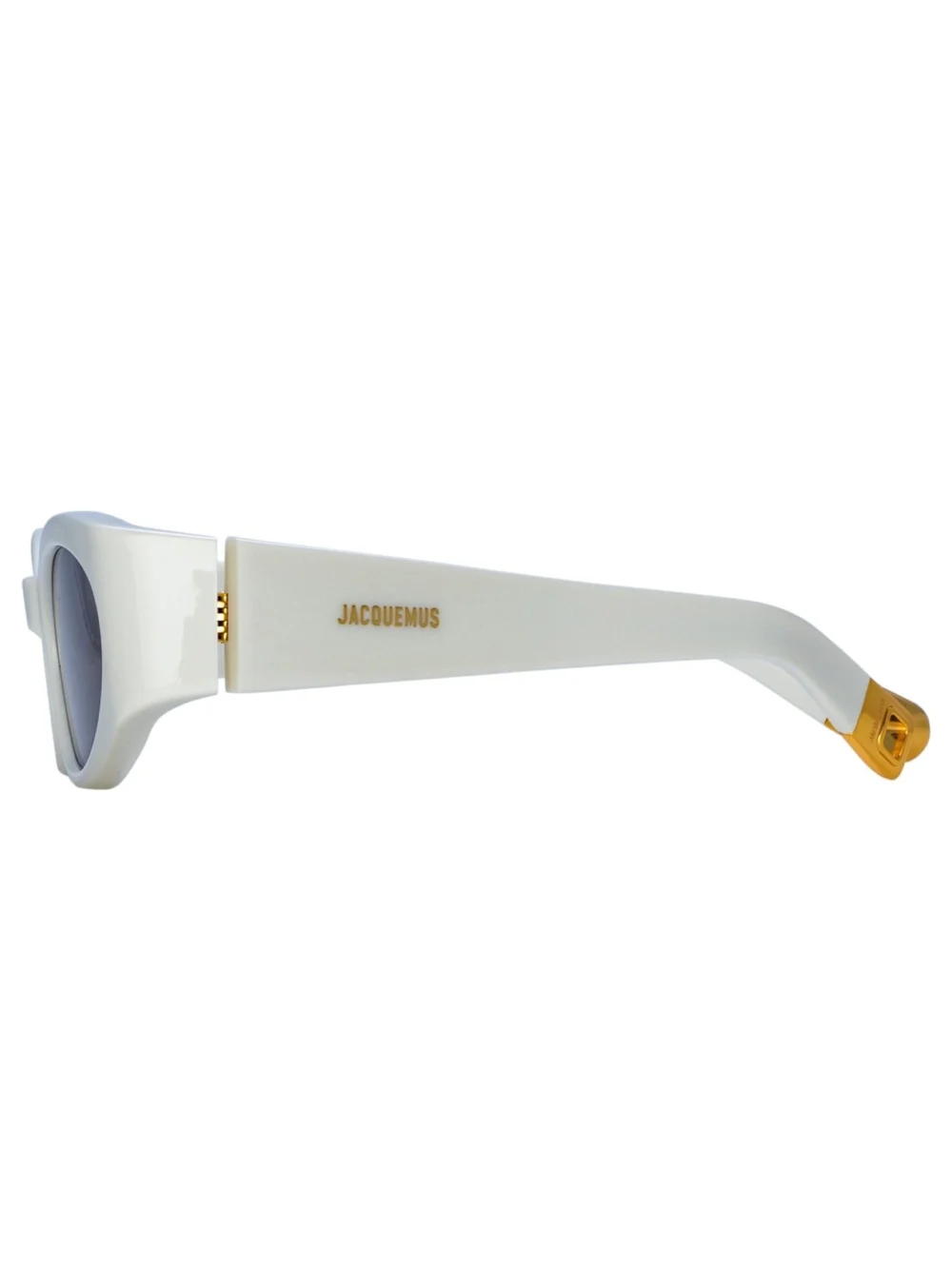 Linda Farrow Ovalo Oval Sunglasses, white, view 5