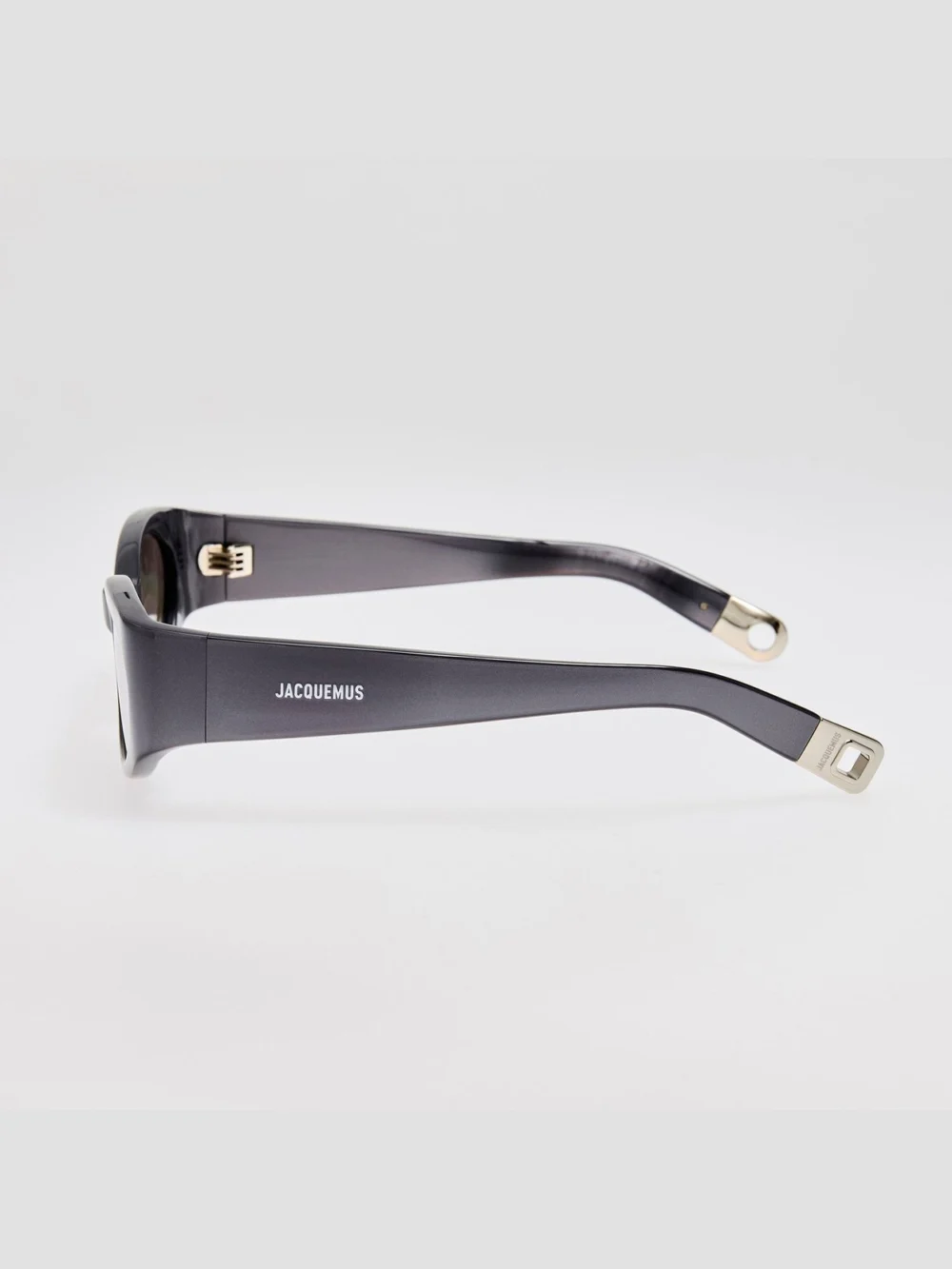 Linda Farrow Ovalo Sunglasses, metallic gunmetal, view 4