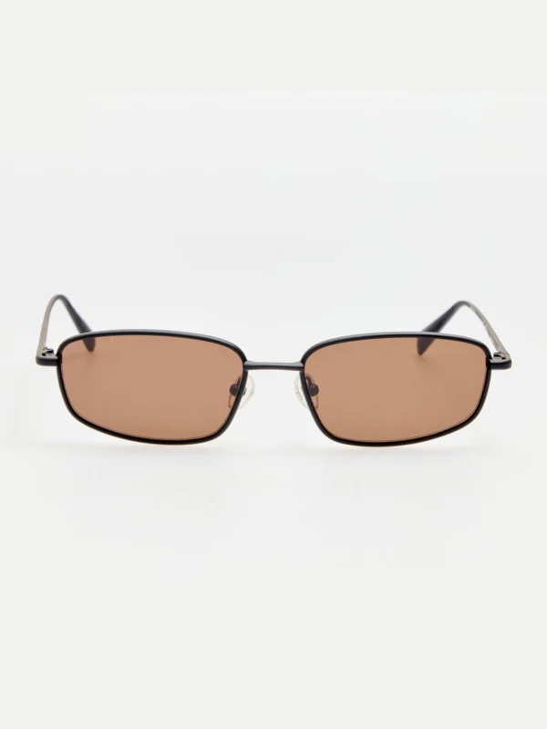 Linda Farrow Palma Sunglasses in Black and Chocolate