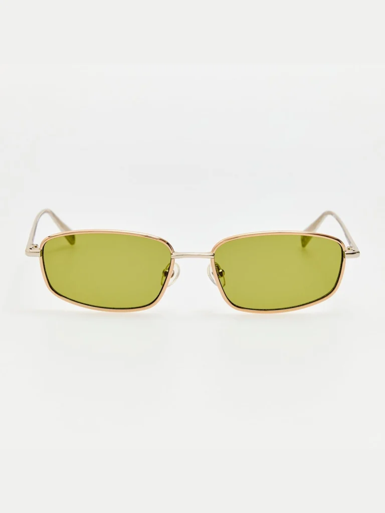 Linda Farrow Palma Sunglasses in Gold and Khaki
