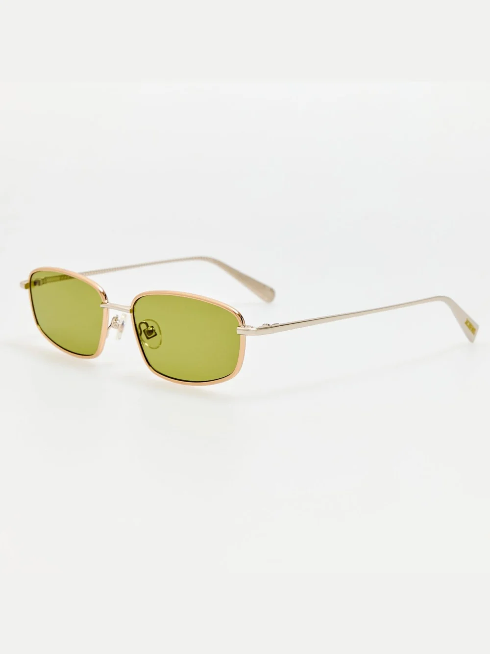 Linda Farrow Palma Sunglasses, gold and khaki, view 2