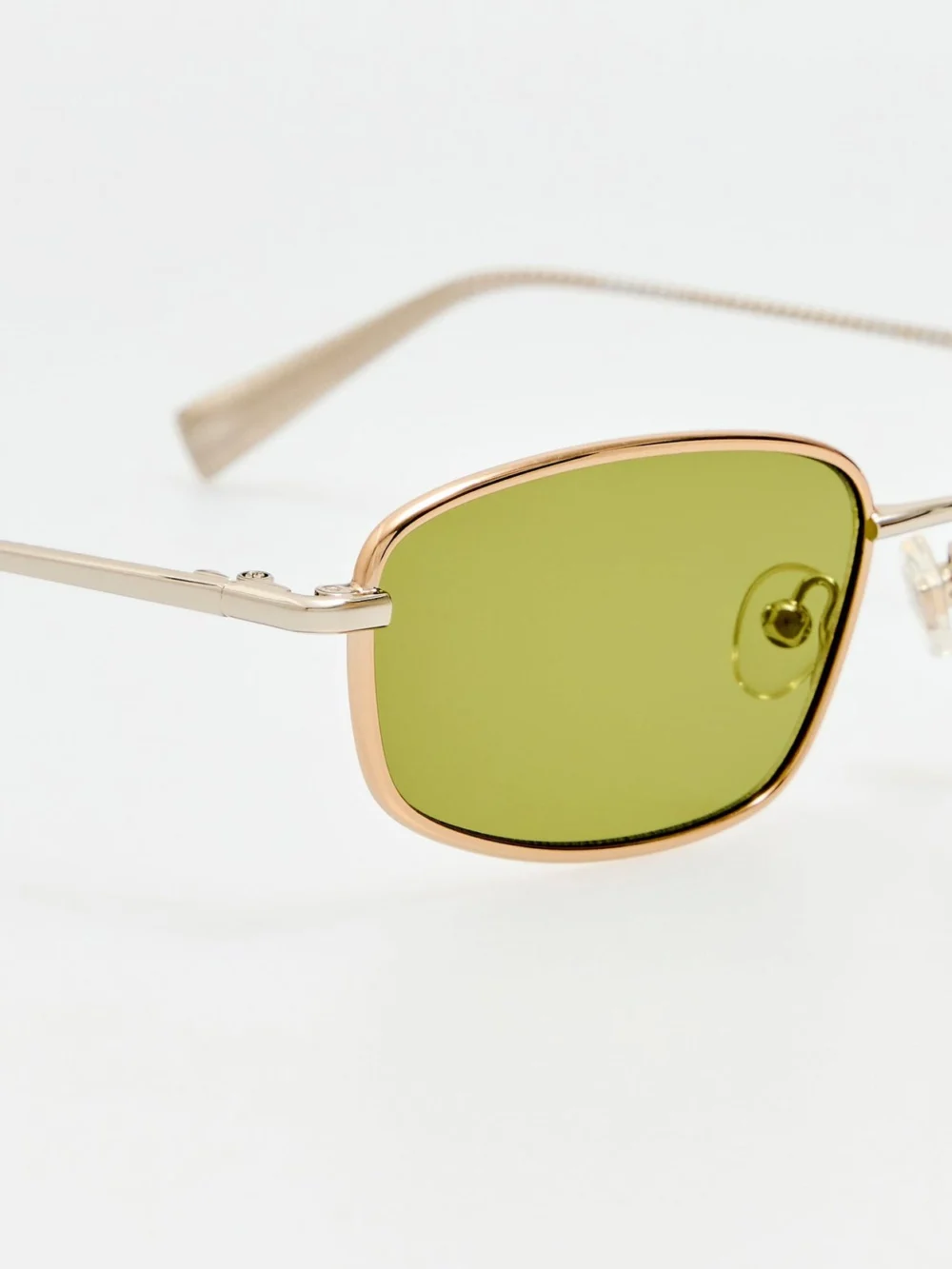 Linda Farrow Palma Sunglasses, gold and khaki, view 5