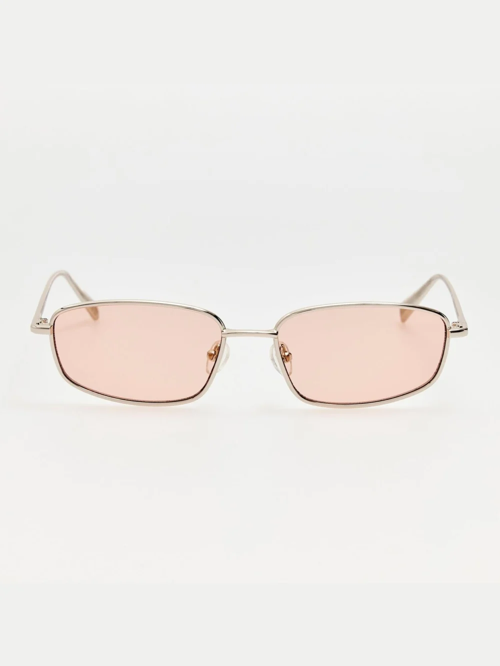Linda Farrow Palma Sunglasses in silver and blush