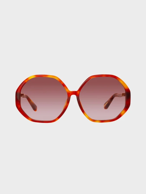 Linda Farrow Paloma Sunglasses in Amber