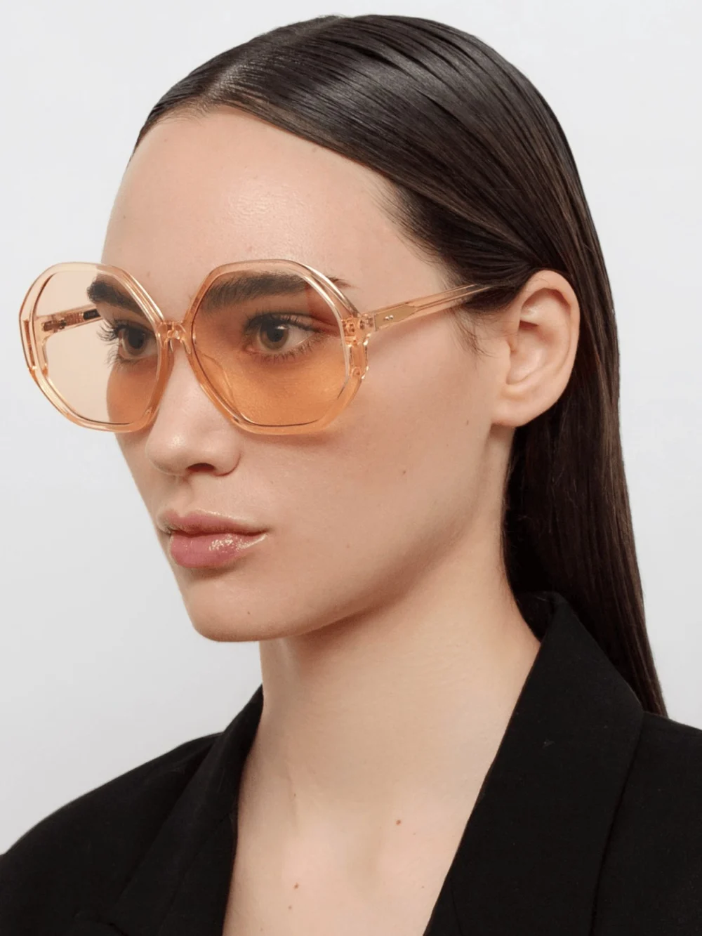 Linda Farrow Paloma Sunglasses, orange, view 3
