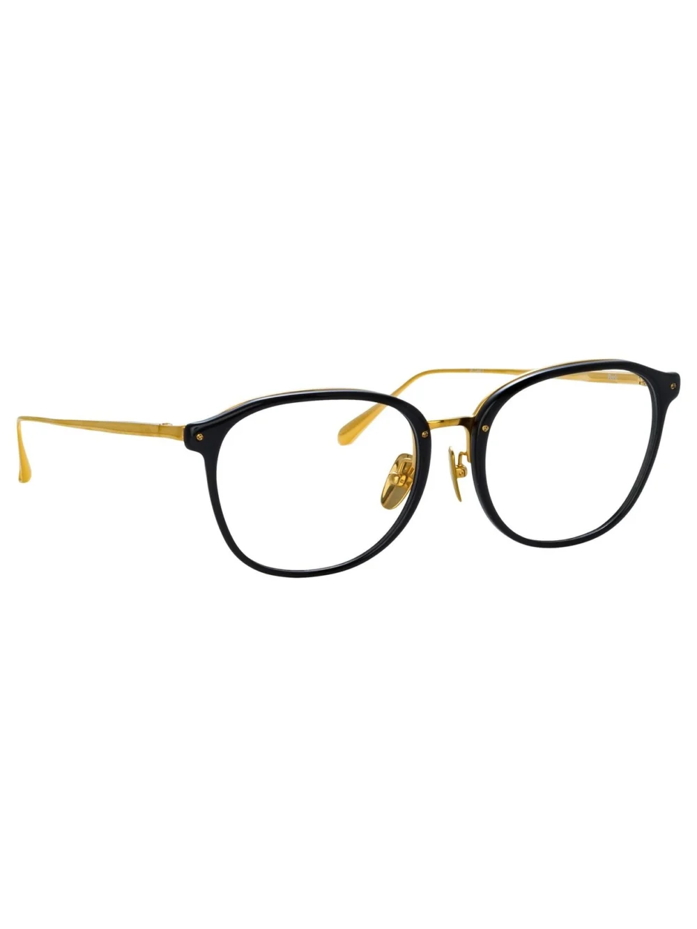 Linda Farrow Park Optical, black and 22k yellow gold, view 3